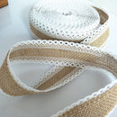 5m Lace Edged Roll Of Natural Jute Burlap