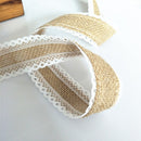 5m Lace Edged Roll Of Natural Jute Burlap