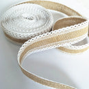 5m Lace Edged Roll Of Natural Jute Burlap