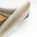 5m Lace Edged Roll Of Natural Jute Burlap