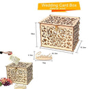 Natural Wood Filigree Wedding Card Box