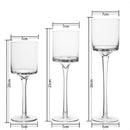 3 piece Set Handmade Glass Candle Holders
