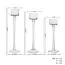 3 piece Set Handmade Glass Candle Holders