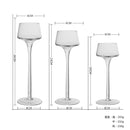 3 piece Set Handmade Glass Candle Holders