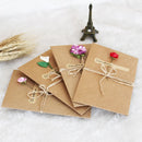 5pcs Retro DIY Kraft Paper Invitation Greeting Card