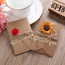 5pcs Retro DIY Kraft Paper Invitation Greeting Card