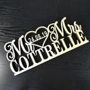 Wedding Table Sign with Last Name And Date