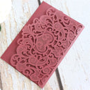 Floral Laser Cut Pocket  3D wedding invitation Card