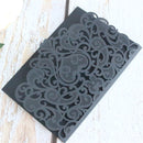 Floral Laser Cut Pocket  3D wedding invitation Card