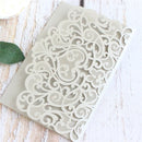 Floral Laser Cut Pocket  3D wedding invitation Card