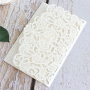 Floral Laser Cut Pocket  3D wedding invitation Card