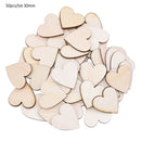 50/100pcs Blank Heart Wood Slices