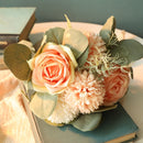 Rose and Eucalyptus Artificial Flower Bouquet
