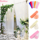 5m/10m Wedding Sheer Fabric Crystal Organza Tulle Roll