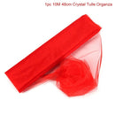 5m/10m Wedding Sheer Fabric Crystal Organza Tulle Roll