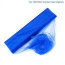 5m/10m Wedding Sheer Fabric Crystal Organza Tulle Roll