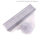 5m/10m Wedding Sheer Fabric Crystal Organza Tulle Roll