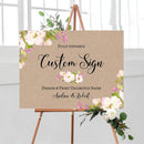 Peony Floral Welcome Sign