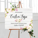 Peony Floral Welcome Sign
