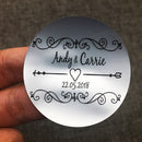 4 cm Custom100 pcs Personalized Matt Silver PVC Sticker