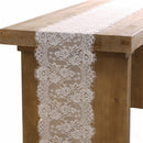 Floral Pattern V White Lace Table Runner