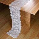Floral Pattern V White Lace Table Runner