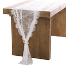 Floral Pattern V White Lace Table Runner