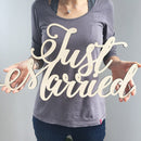Just Married Personalized Wooden Wedding Sign