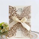 10 piece Laser Cut Bow Glitter Invitations
