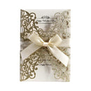 10 piece Laser Cut Bow Glitter Invitations