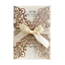 10 piece Laser Cut Bow Glitter Invitations