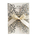 10 piece Laser Cut Bow Glitter Invitations