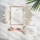 100 pieces Laser Floral Glittery Engagement and Wedding Invitation Cards