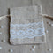50 Lace Linen Gift Drawstring Favour Bags 8x10cm, 9x12cm or 9x15cm