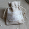 50 Lace Linen Gift Drawstring Favour Bags 8x10cm, 9x12cm or 9x15cm