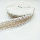 5m Lace Edged Roll Of Natural Jute Burlap