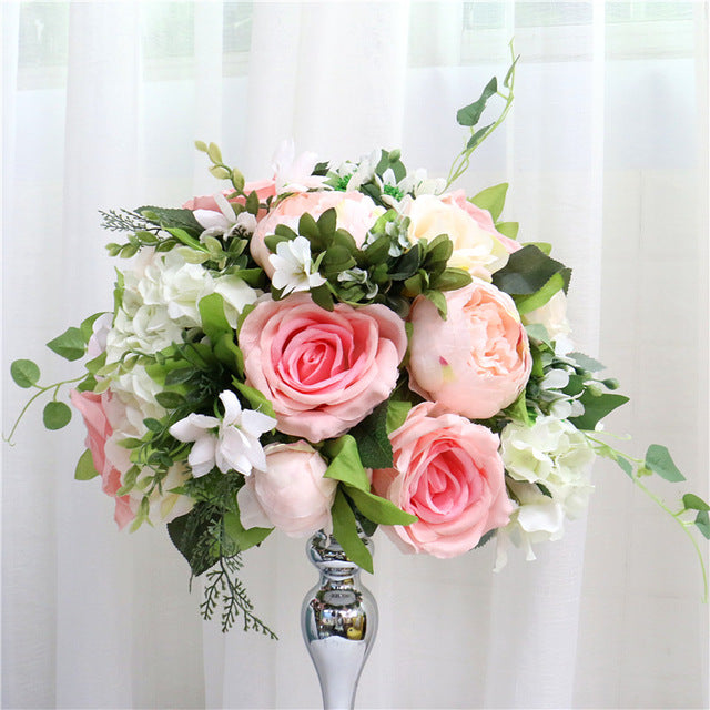 35cm, 45cm or 50cm Silk Rose Hydrangea Peonies Artificial Flower Decorations