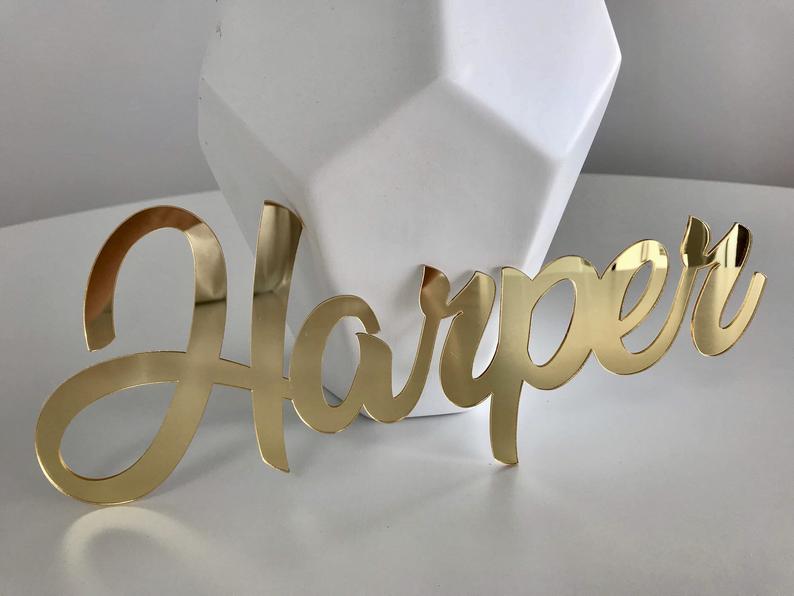 Acrylic Laser Cut Name Letters Mirror Words