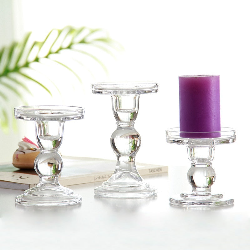 Transparent Glass Candle Holders