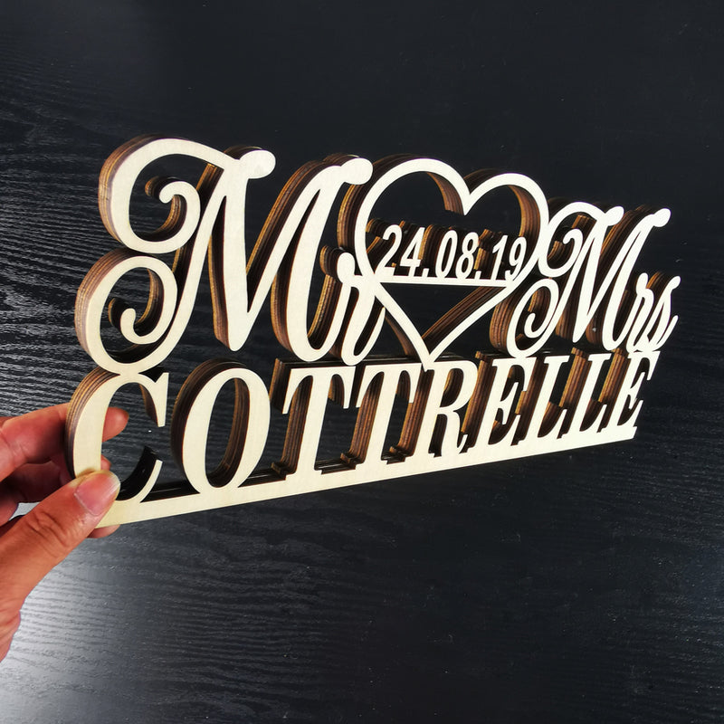Wedding Table Sign with Last Name And Date