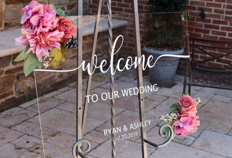 Welcome to Our Wedding Clear Acrylic Welcome Sign