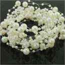 5m White Fishing Line Artificial Pearls Bead String