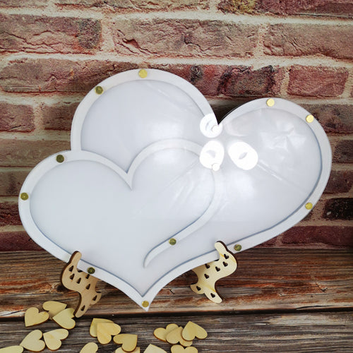 Double Heart Shape Wedding Guest Book