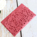 Floral Laser Cut Pocket  3D wedding invitation Card