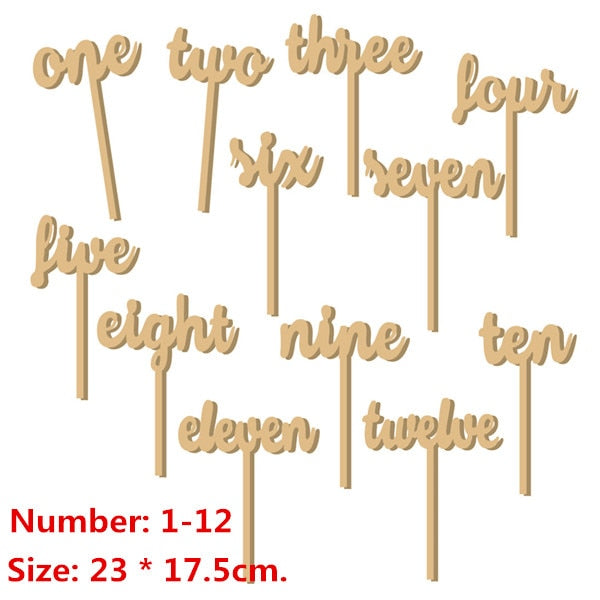 Wooden Table Numbers