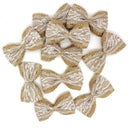 10pcs Vintage Natural Jute Burlap Hessian Bows