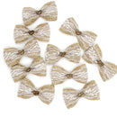 10pcs Vintage Natural Jute Burlap Hessian Bows