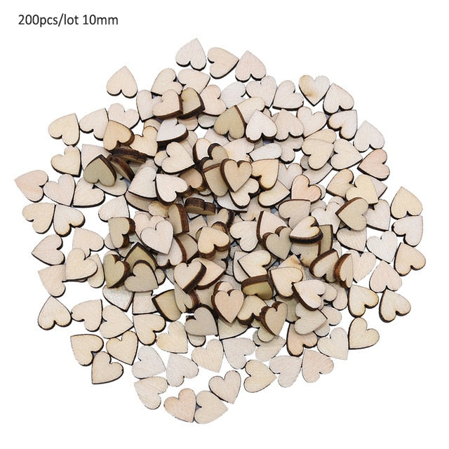 50/100pcs Blank Heart Wood Slices