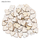 50/100pcs Blank Heart Wood Slices