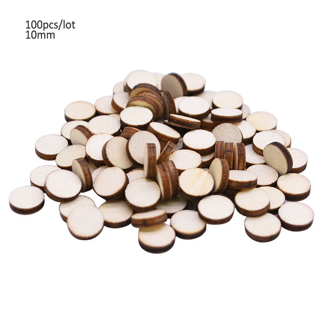 50/100pcs Blank Heart Wood Slices